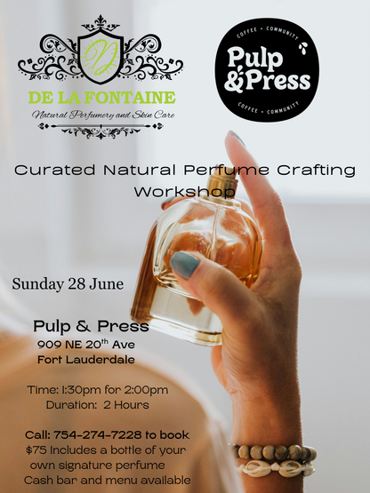 Pulp & Press perfume crafting workshop 28 June 2 pm