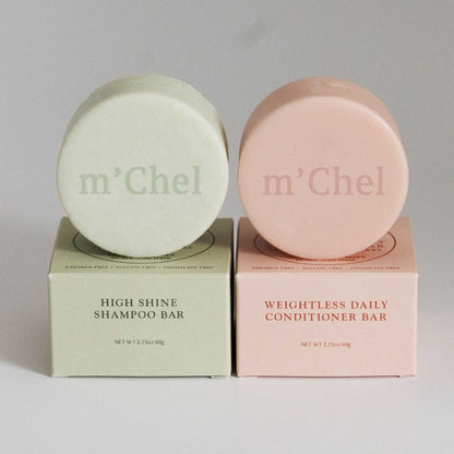 High Shine Shampoo + Weightless Daily Conditioner Bars Bundle-0
