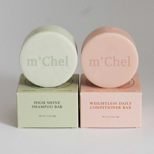 High Shine Shampoo + Weightless Daily Conditioner Bars Bundle-0
