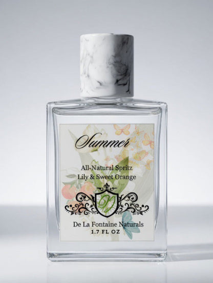 Summer all-natural spritz with lilies and sweet orange