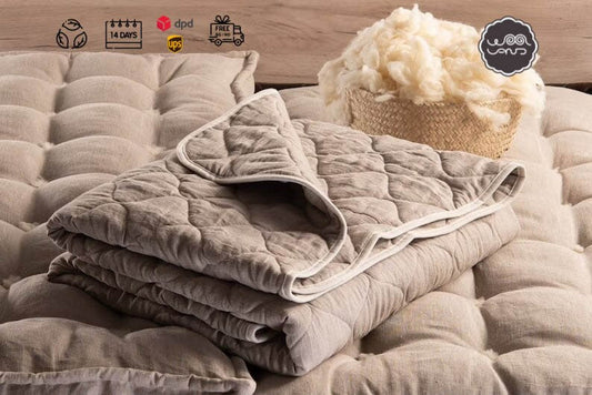 Natural linen quilt - Blanket for All season-0
