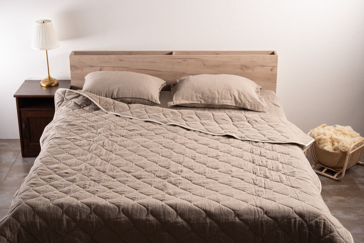 Natural linen quilt - Blanket for All season-1