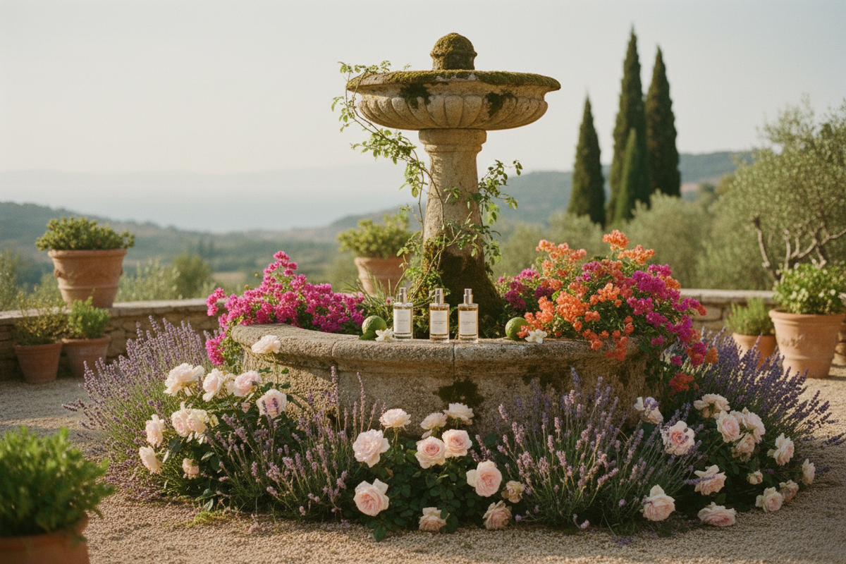 Rustic Italian Landscape with Fountain
