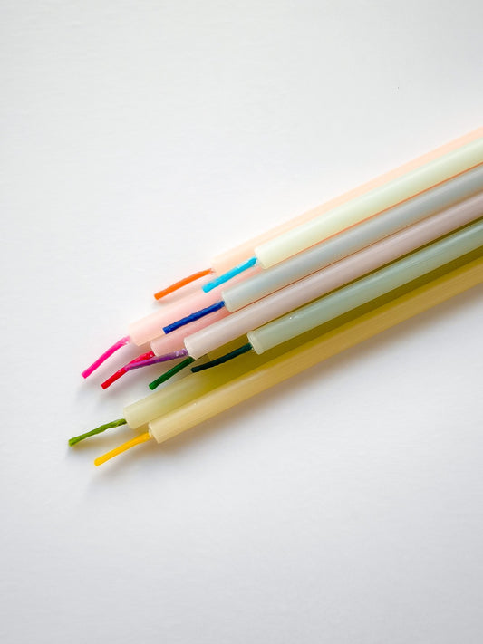 white beeswax Birthday Candles-0